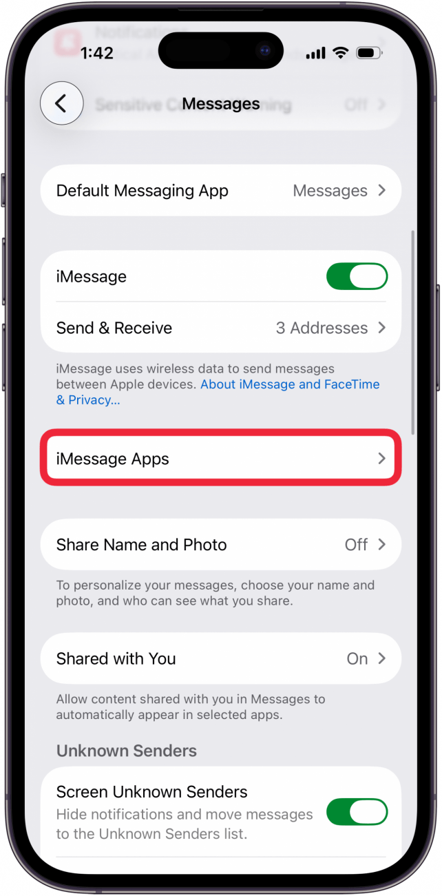 tap imessage apps