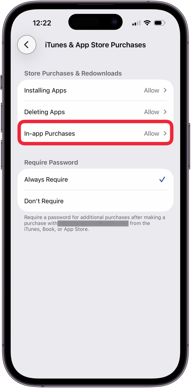 tap in app purchases