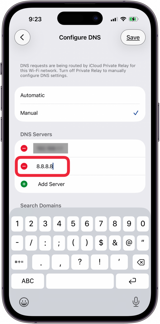tap in custom dns number tap in custom dns number