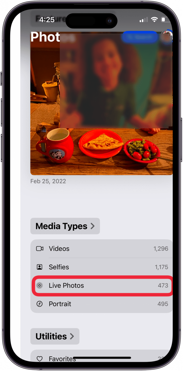 tap live photos