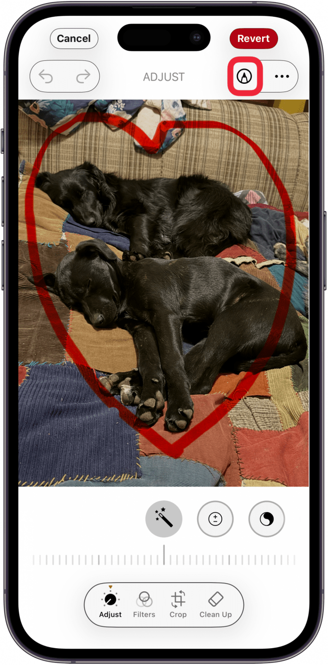 tap markup icon to remove markup