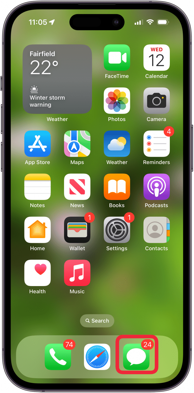open the messages app