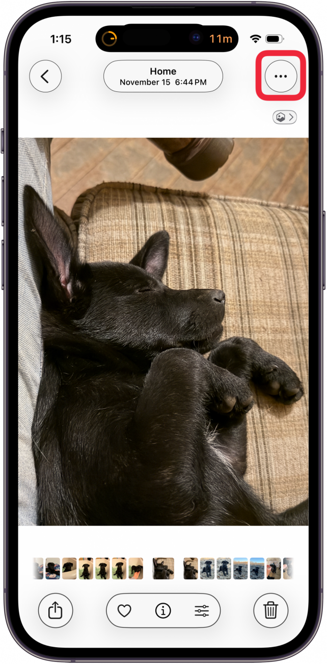 tap more icon on photo tap more icon on photo