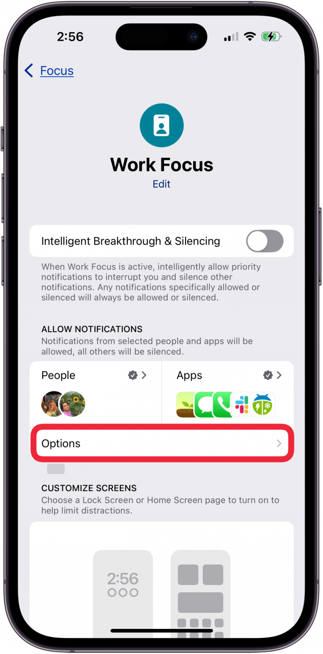 tap options under people and apps