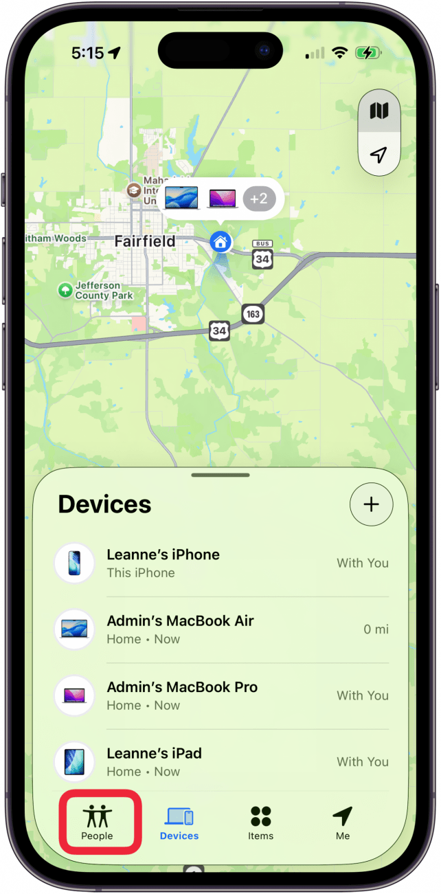 tap people tab in find my tap people tab in find my
