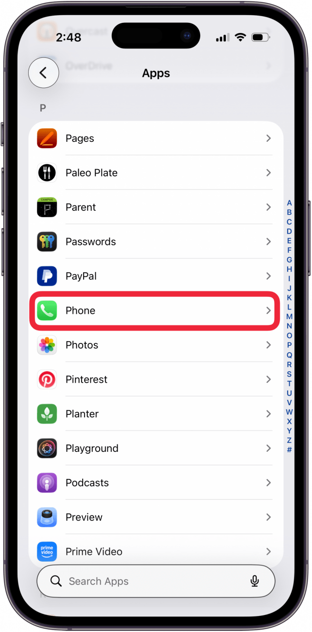 tap phone in apps