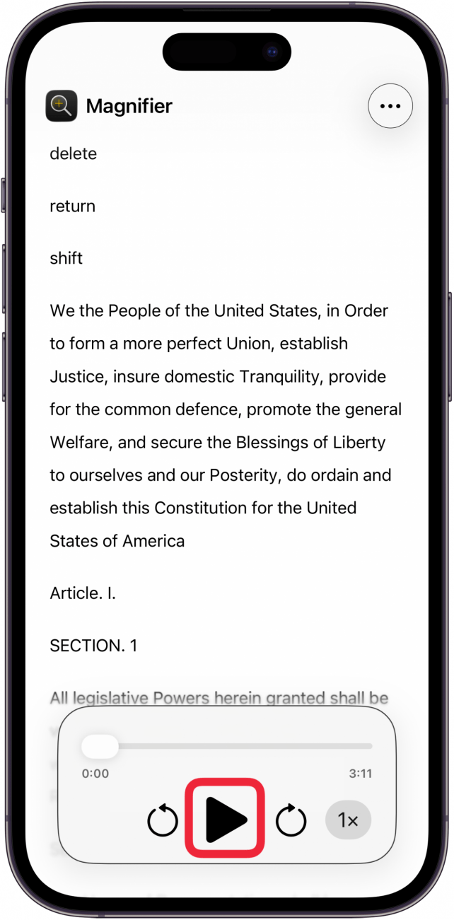 tap play icon to use reader mode