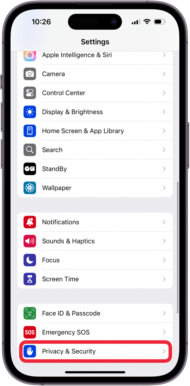tap privacy and security to see privacy report