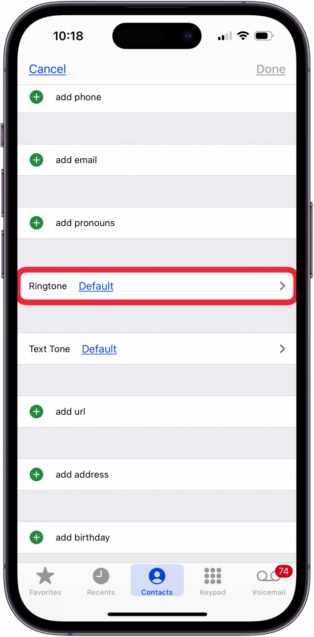 tap ringtone