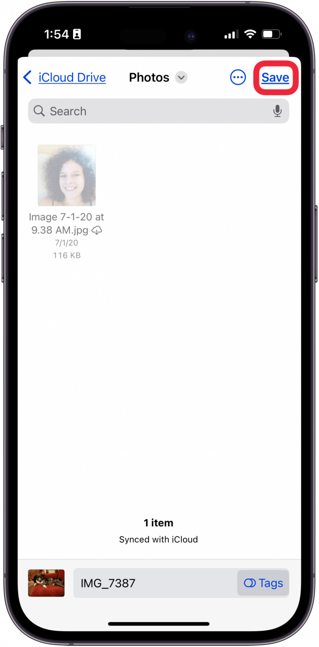 tap save to save iphone photo as pdf
