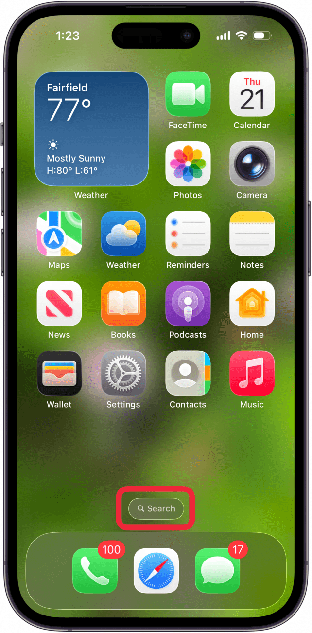 tap search icon to look for missing app tap search icon to look for missing app
