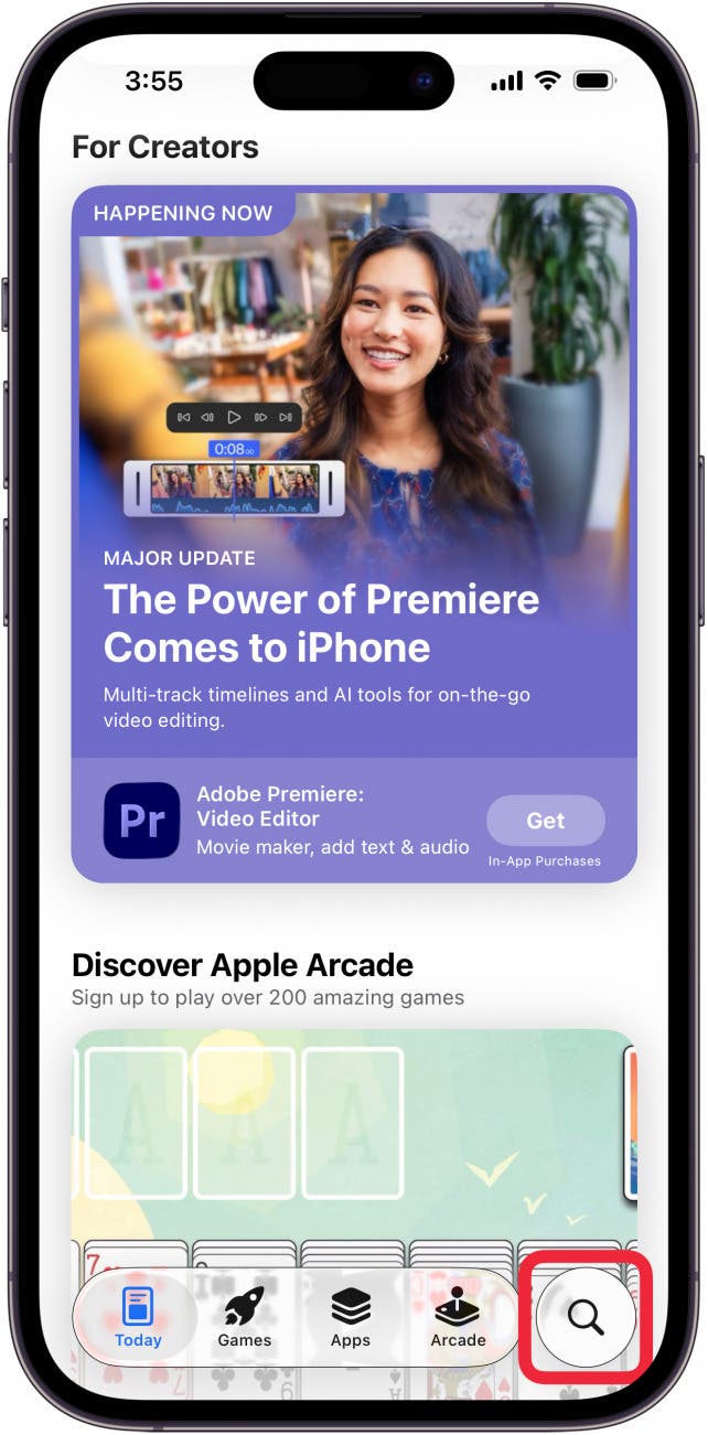tap search icon to search app store tap search icon to search app store