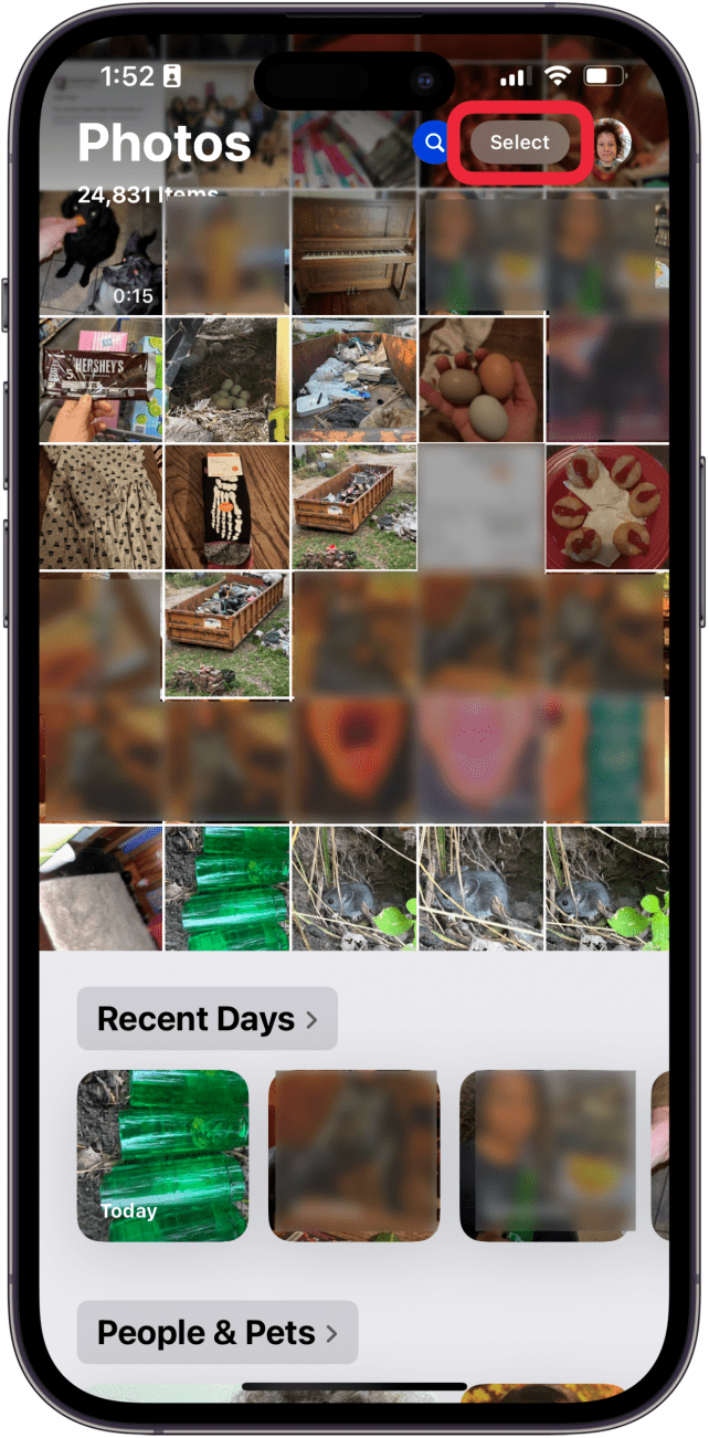 tap select to choose picture to save as pdf on iphone
