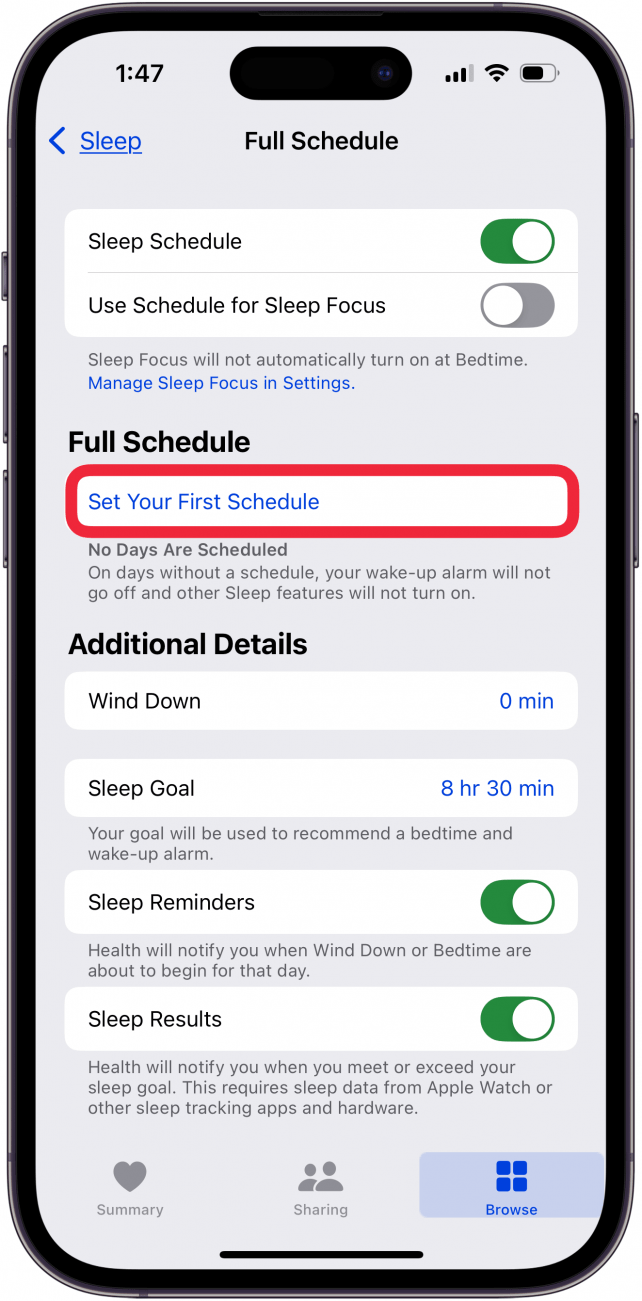 tap set your first schedule tap set your first schedule