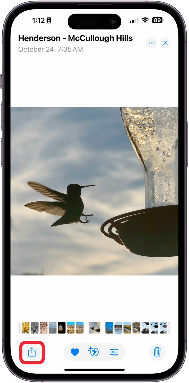 tap share icon to print picture