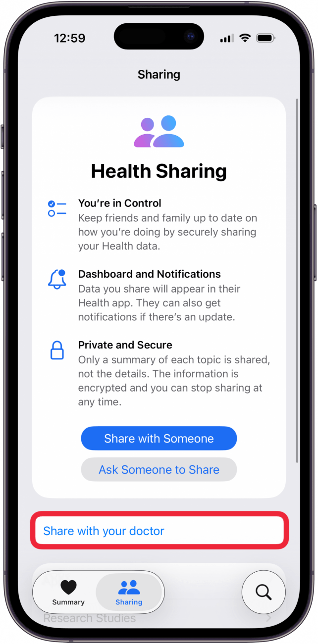 tap share with your doctor