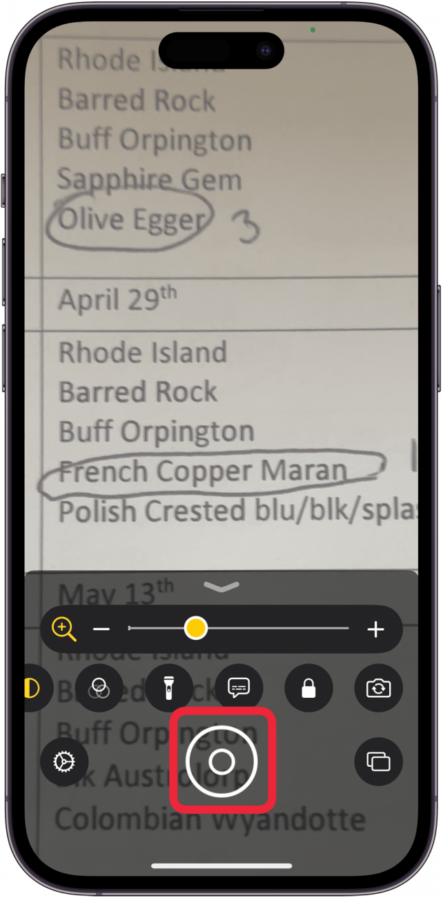 tap shutter button totake photo in magnify app