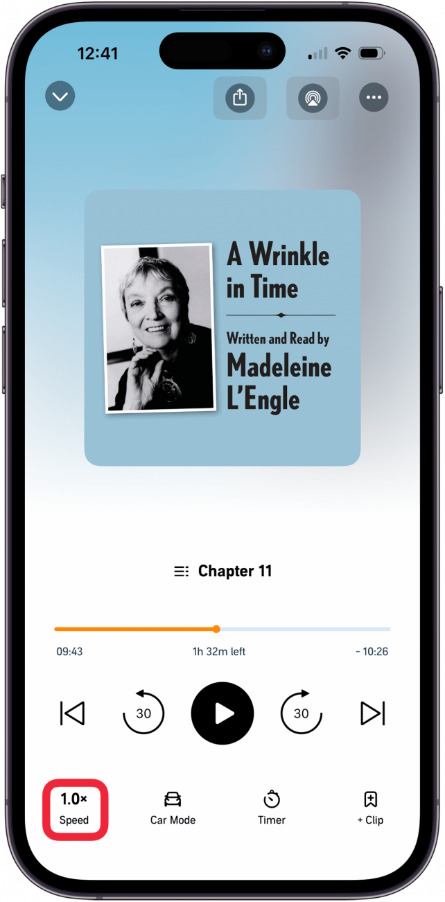 tap speed at the bottom left of the screen