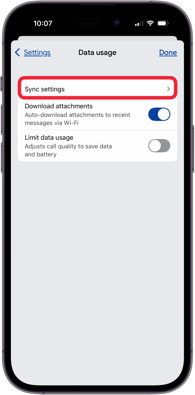 tap sync settings in data usage tap sync settings in data usage