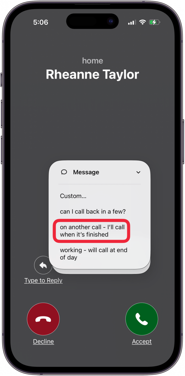 tap text response