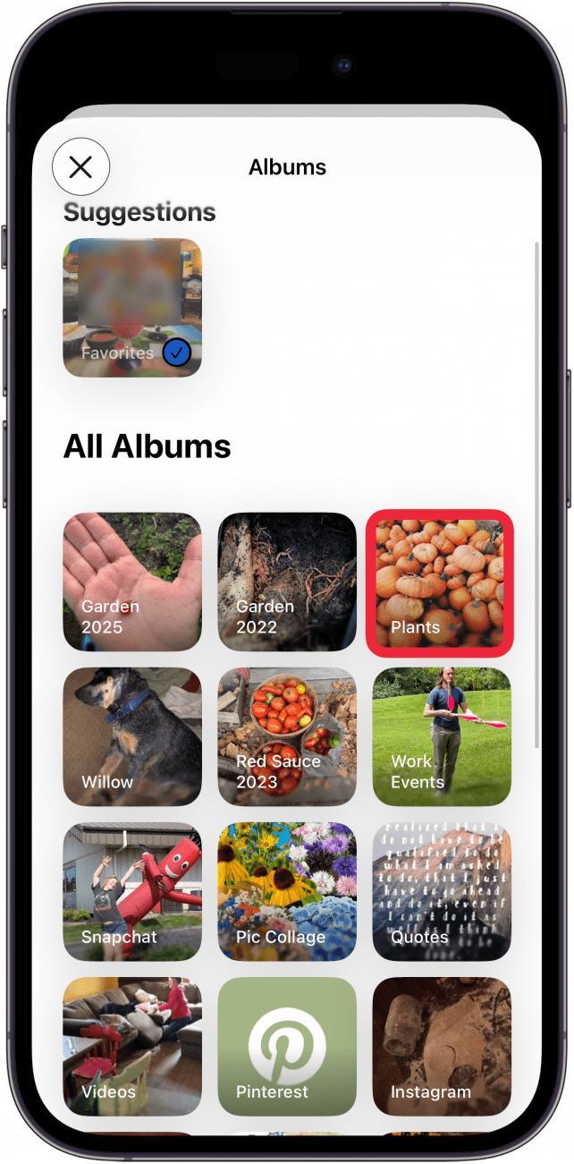 tap the album you want to use tap the album you want to use