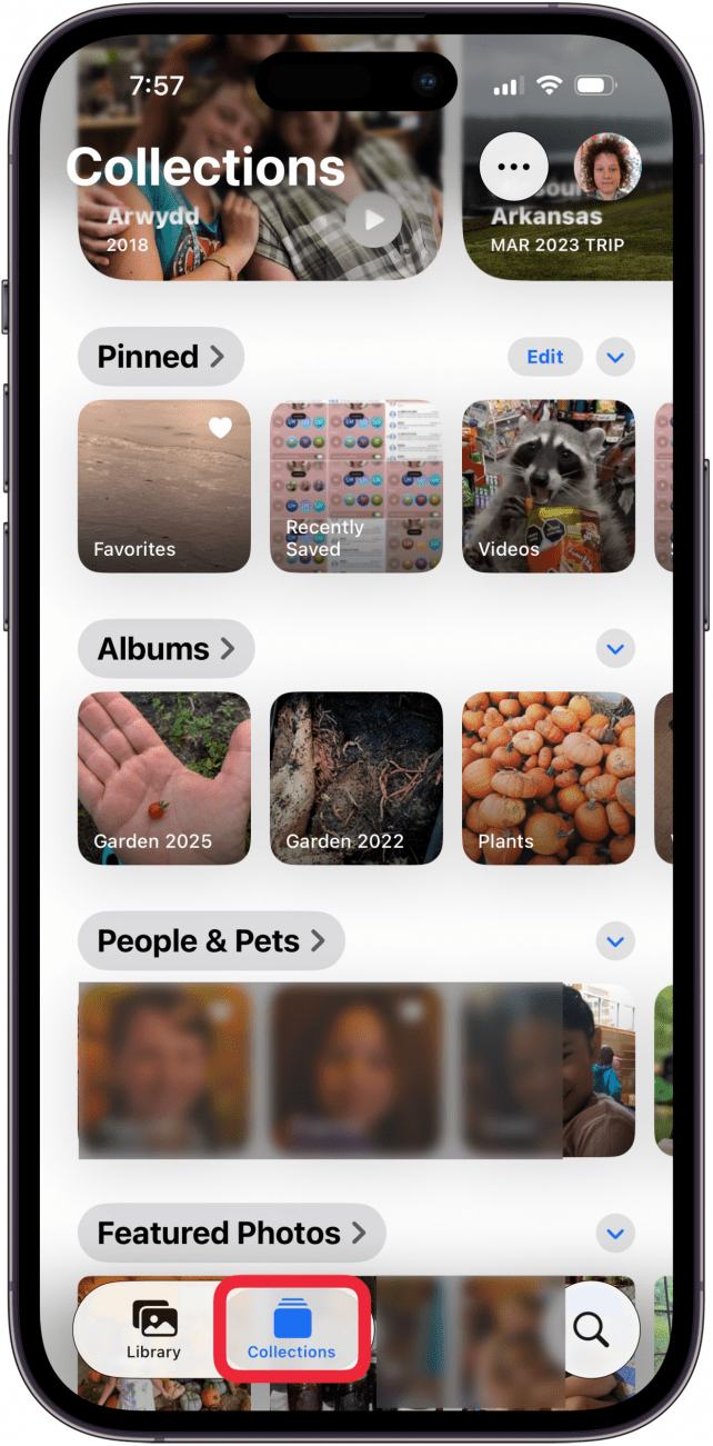 tap the collections tab tap the collections tab