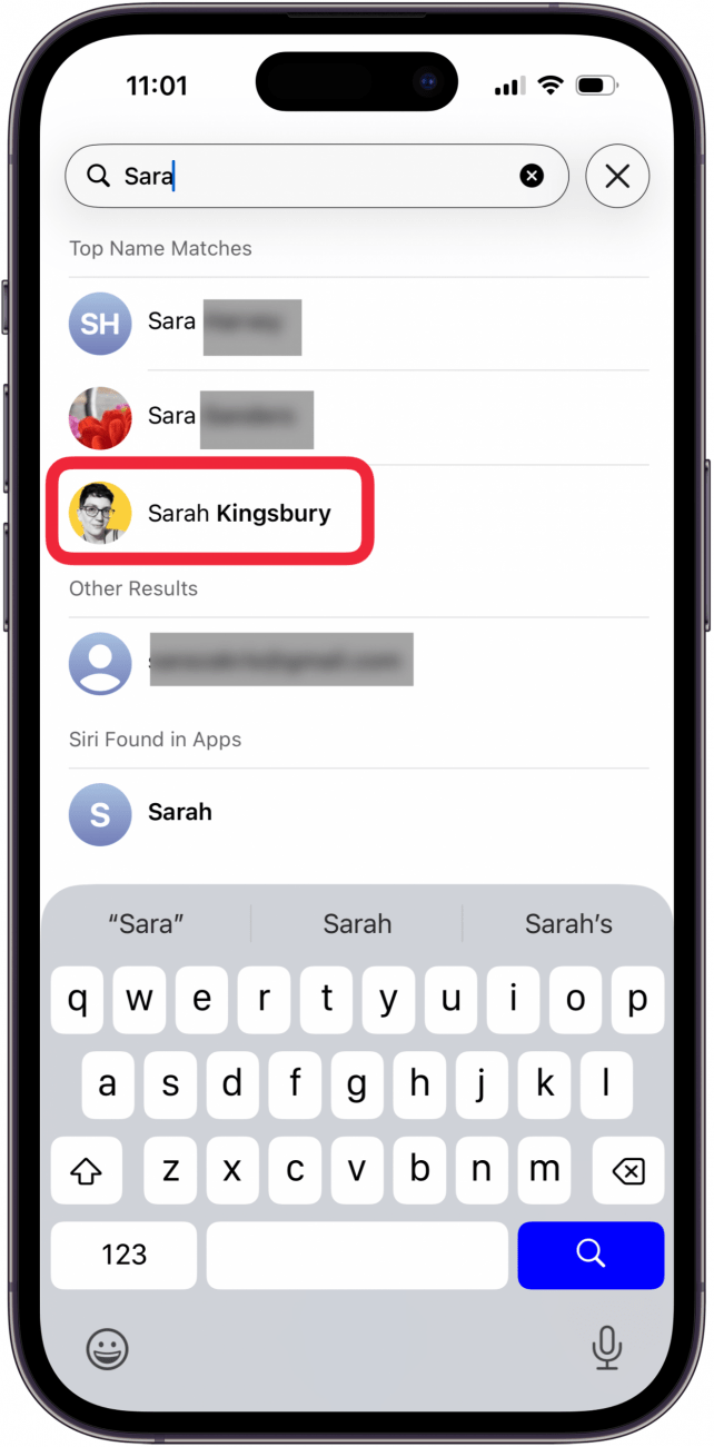 tap the correct name in contacts tap the correct name in contacts