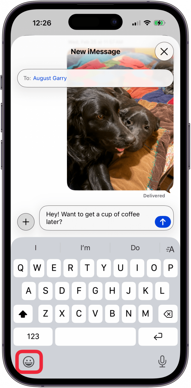 tap the emoji keyboard option