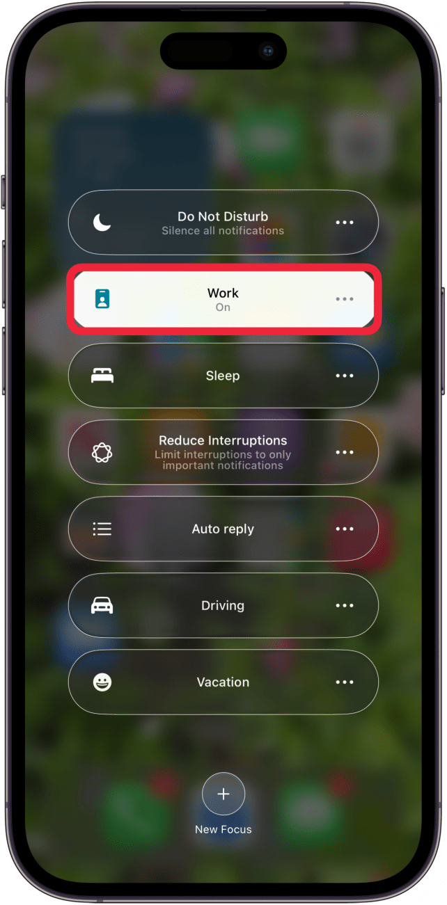 tap the focus mode that's on