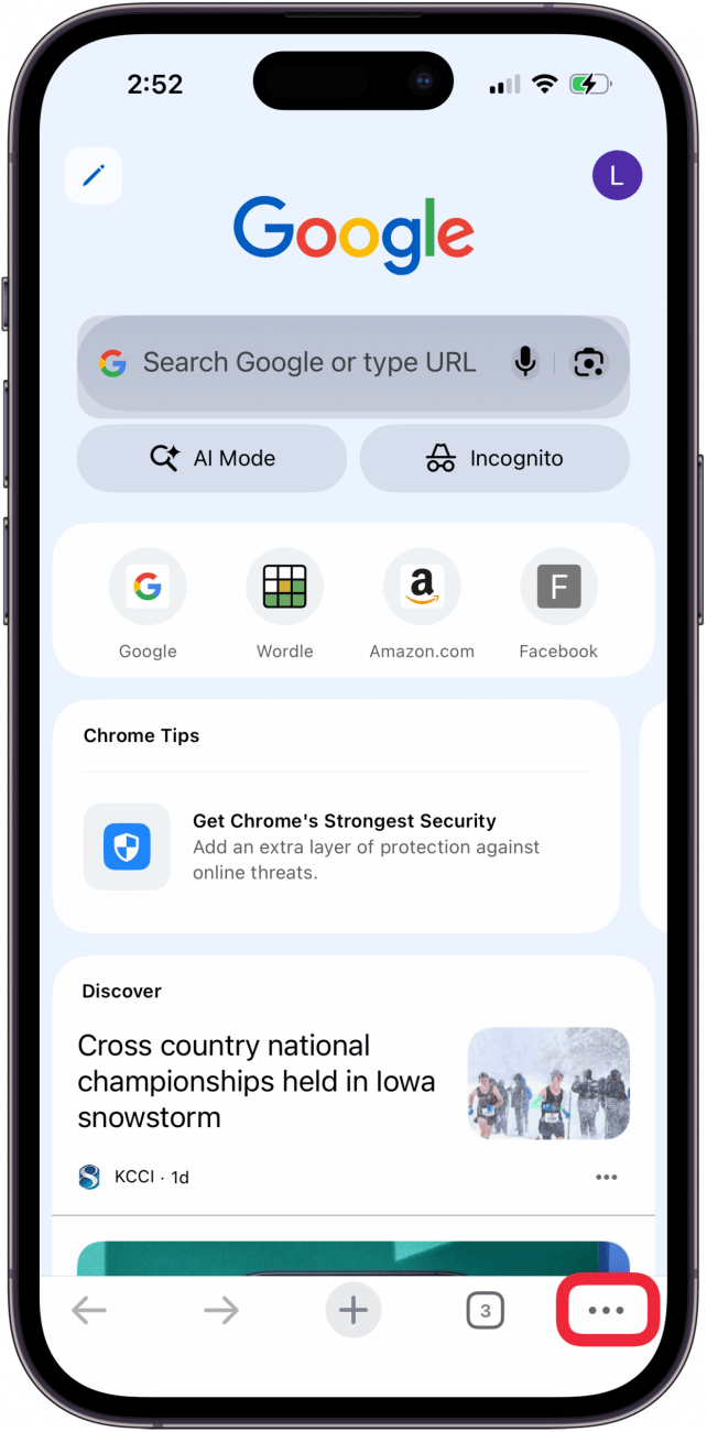 tap the more icon in the chrome app tap the more icon in the chrome app