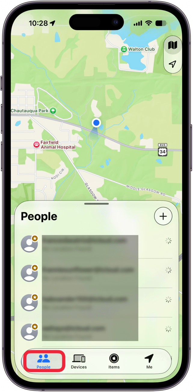 tap the people tab