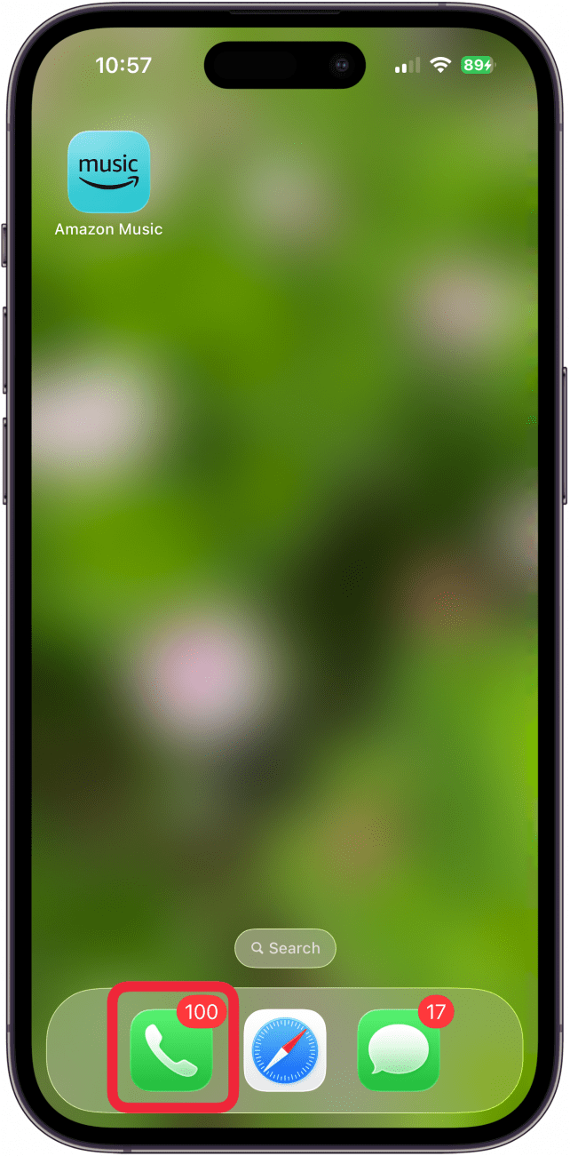 tap the phone app to open