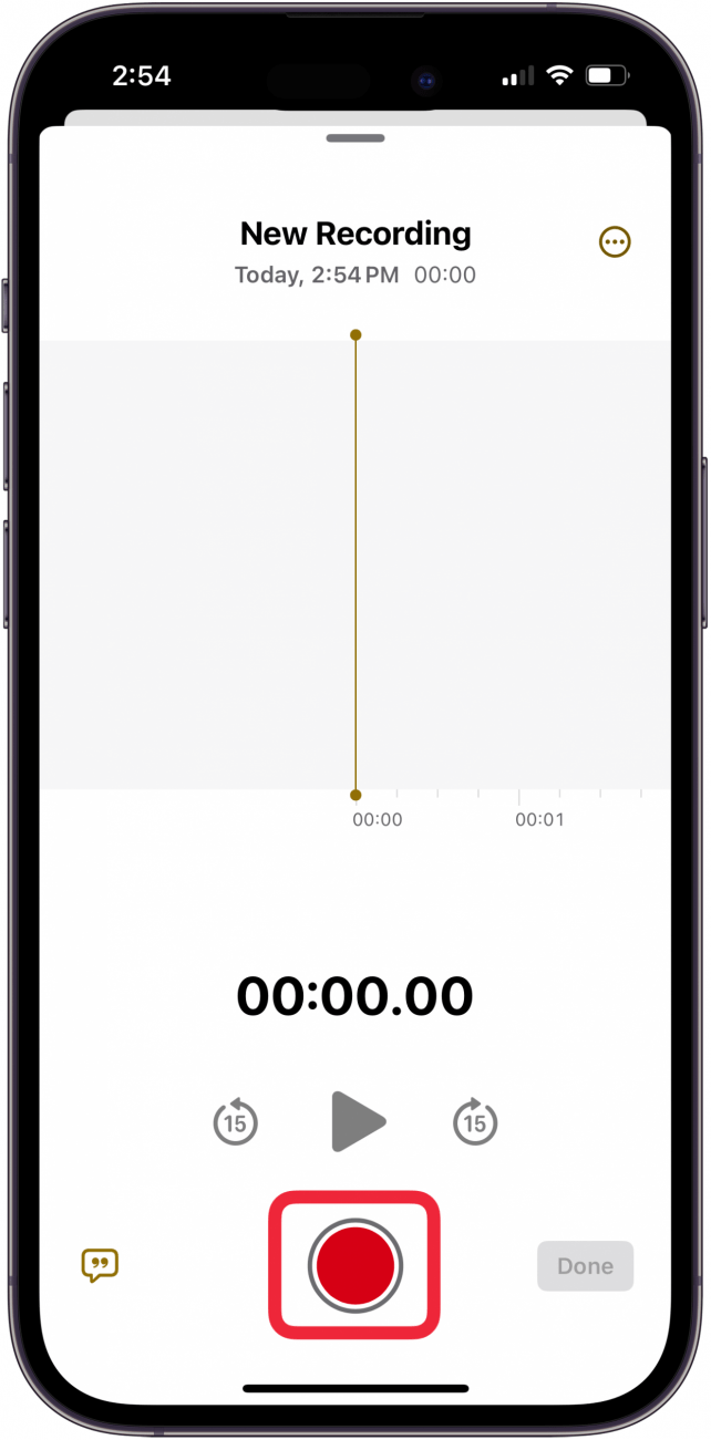 tap the record button