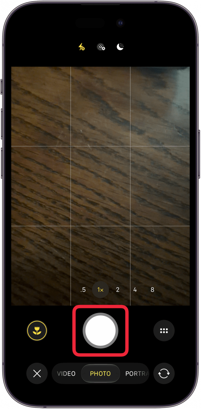 tap the shutter button