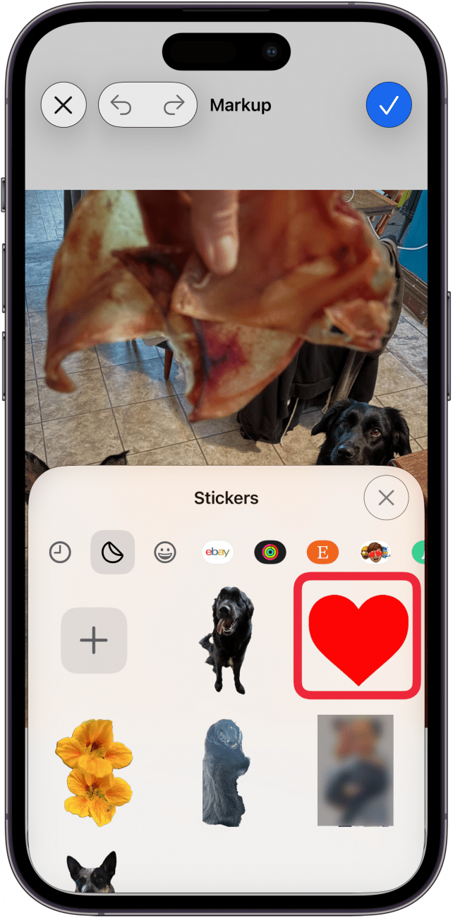 tap the sticker you want to use