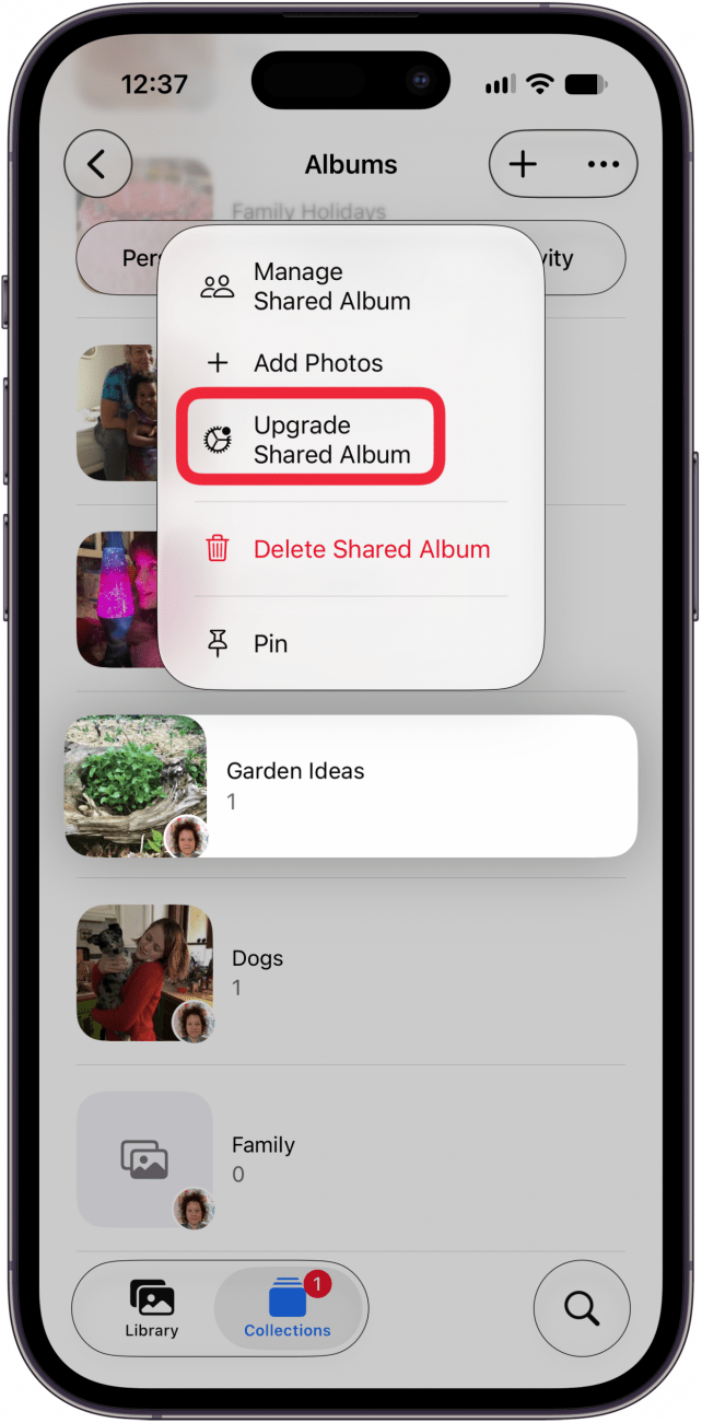 tap upgrade shared album tap upgrade shared album