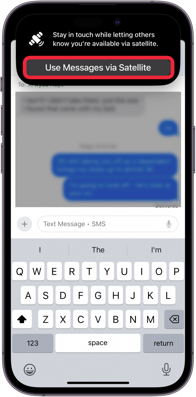 tap use messages via satellite
