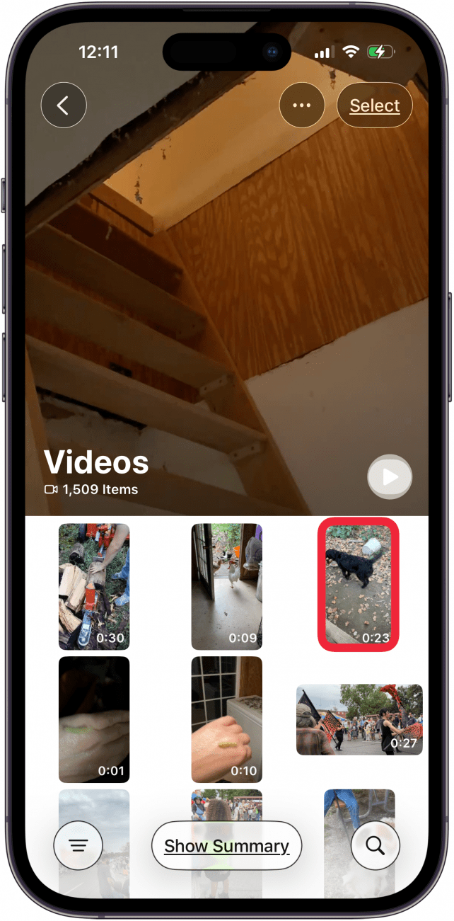 tap video you want to mute in photos app