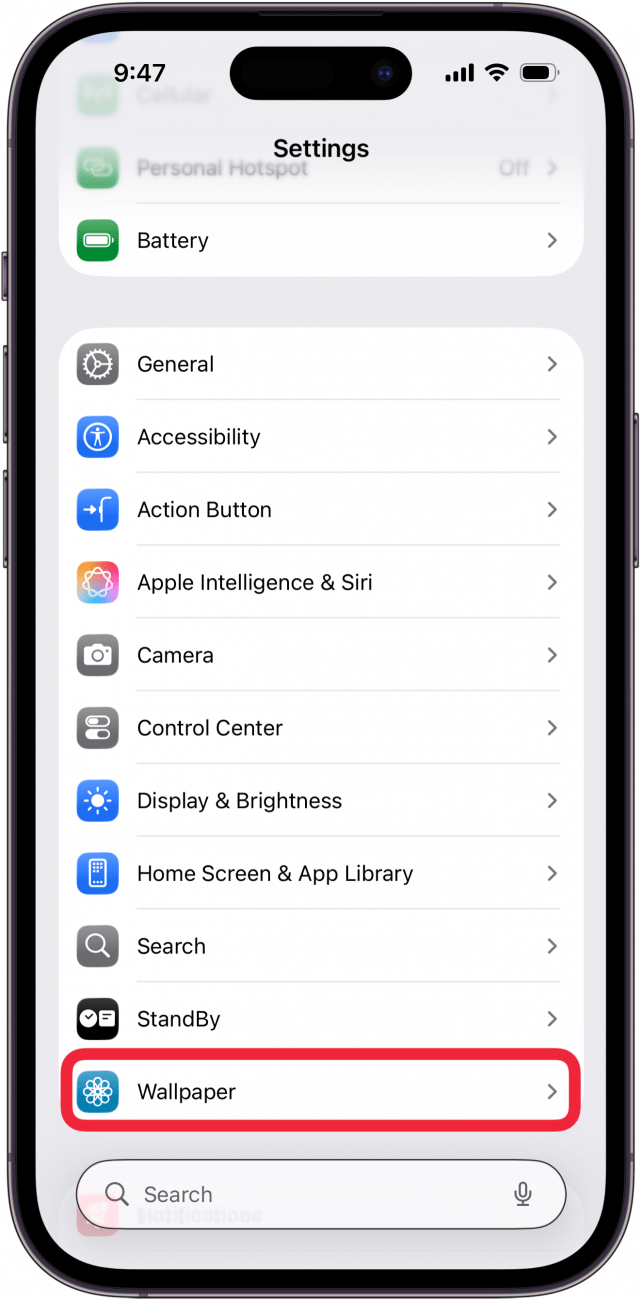 tap wallpaper in iphone settings tap wallpaper in iphone settings