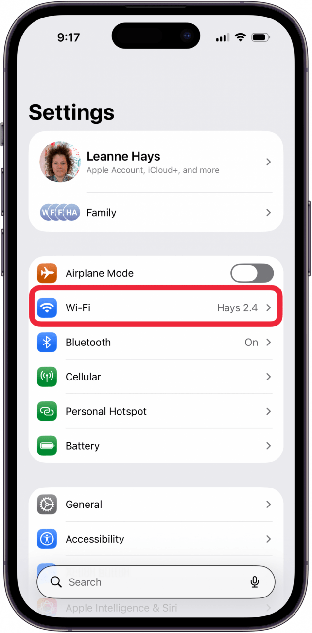 tap wifi in settings tap wifi in settings