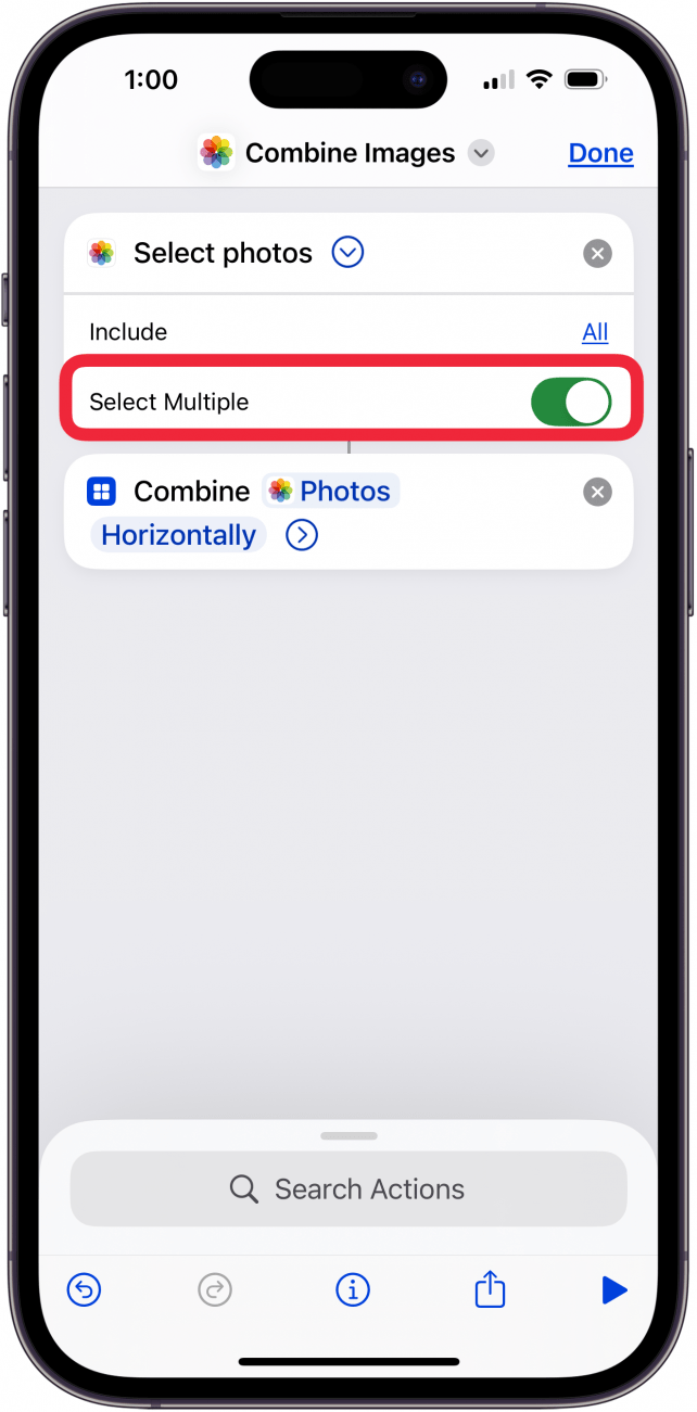 toggle on select multiple