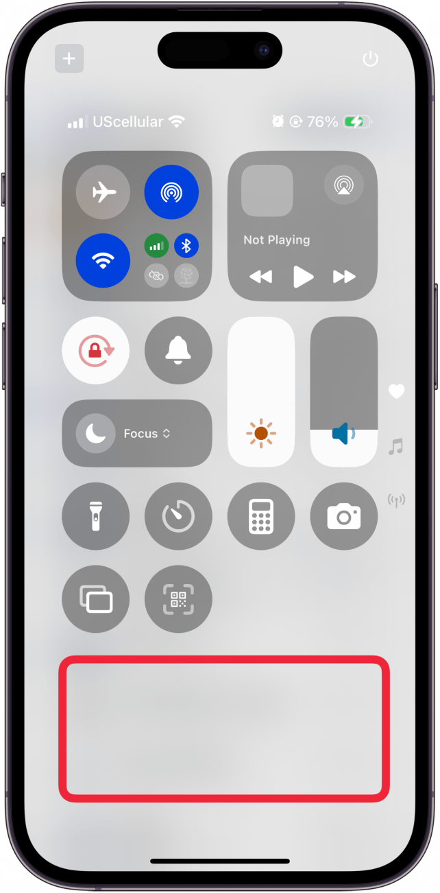touch and hold a blank space in control center to enter edit mode