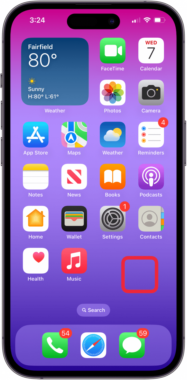 touch and hold blank spot on home screen to enter wiggle mode