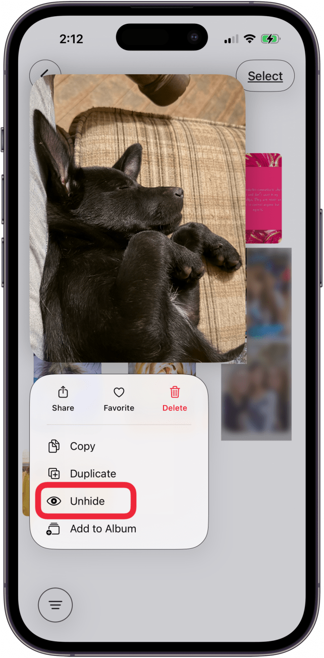 touch and unhold photo and tap unhide touch and unhold photo and tap unhide
