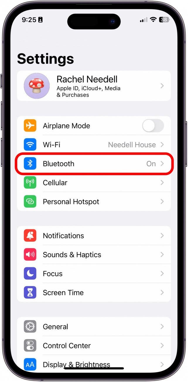 Tap Bluetooth.