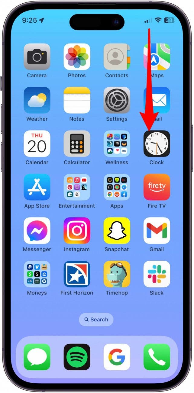 From your iPhone homescreen, swipe down from the top right.