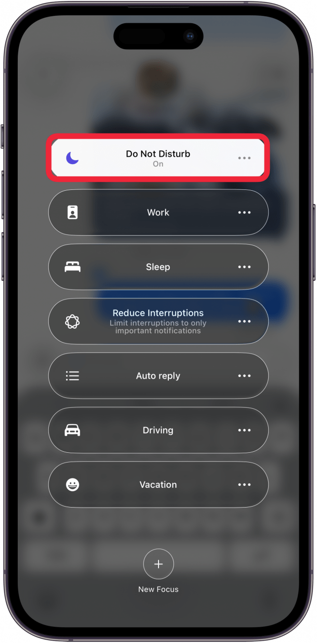 turn off do not disturb or other focus mode turn off do not disturb or other focus mode