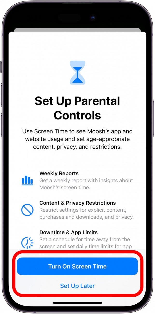 turn on parental controls ipad and iphone