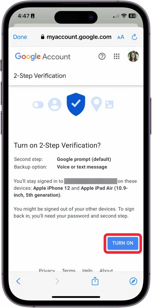 gmail dual factor authentication