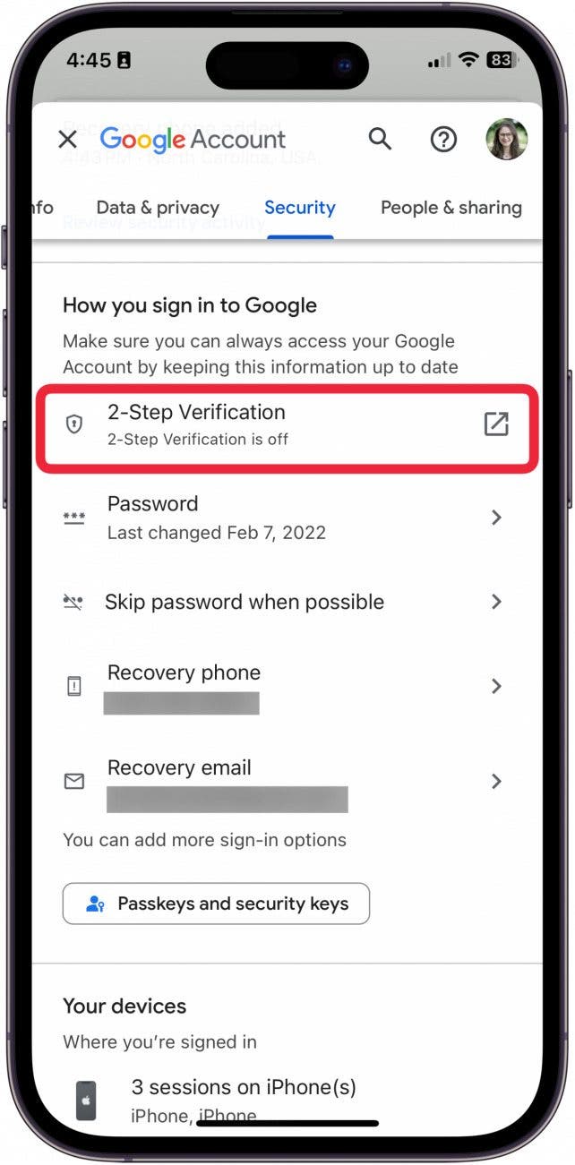 two factor authentication gmail